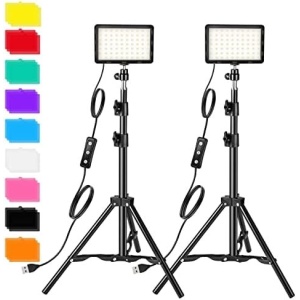 Photography Video Lighting Kit, LED Studio Streaming Lights W/70 Beads